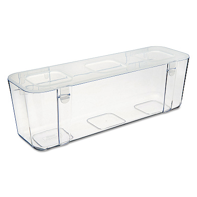 deflecto Stackable Caddy Organizer, Large, Plastic, 13.24 x 4 x 4.38, White (DEF29301CR)