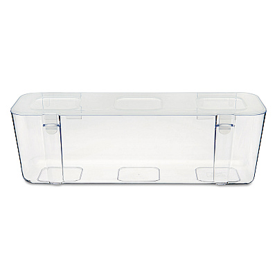 deflecto Stackable Caddy Organizer, Large, Plastic, 13.24 x 4 x 4.38, White (DEF29301CR)