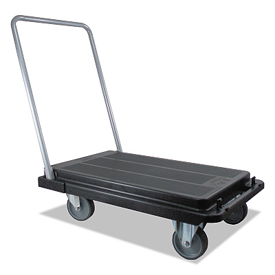 deflecto Heavy-Duty Platform Cart, 300 lb Capacity, 21 x 32.5 x 37.5, Black (DEFCRT550004)