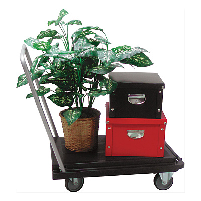 deflecto Heavy-Duty Platform Cart, 300 lb Capacity, 21 x 32.5 x 37.5, Black (DEFCRT550004)
