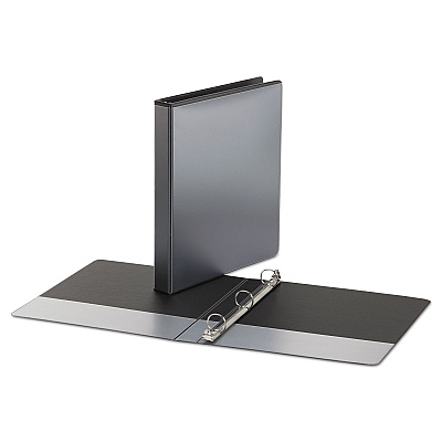 Office Impressions Economy Round Ring View Binder, 3 Rings, 1" Capacity, 11 x 8.5, Black (OFF80961)