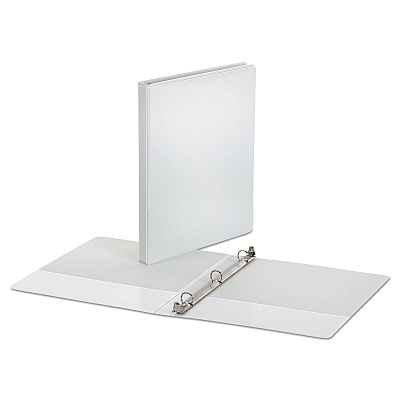 Office Impressions Economy Round Ring View Binder, 3 Rings, 0.5" Capacity, 11 x 8.5, White (82232)