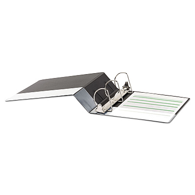 Universal Deluxe Non-View D-Ring Binder with Label Holder, 3 Rings, 3" Capacity, 11 x 8.5, Black (UNV20791)