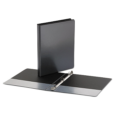 Universal Economy Round Ring View Binder, 3 Rings, 0.5" Capacity, 11 x 8.5, Black (UNV20951)