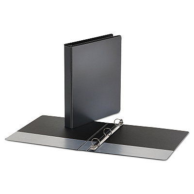 Universal Economy Round Ring View Binder, 3 Rings, 1" Capacity, 11 x 8.5, Black (UNV20961)