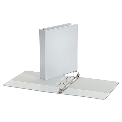 Universal Economy Round Ring View Binder, 3 Rings, 1.5" Capacity, 11 x 8.5, White (UNV20972)