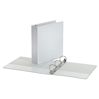 Universal Economy Round Ring View Binder, 3 Rings, 2" Capacity, 11 x 8.5, White (UNV20982)