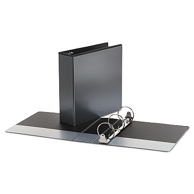Universal Economy Round Ring View Binder, 3 Rings, 3" Capacity, 11 x 8.5, Black (UNV20991)
