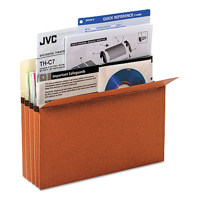 Universal Redrope Expanding File Pockets, 3.5" Expansion, Letter Size, Redrope, 25/box (UNV15343)