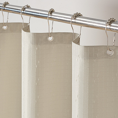 H&h Poly Shower Curtain Set 72x72 Raindrop Almond Milk, 1 Set (P-SCSET-7272-BG)