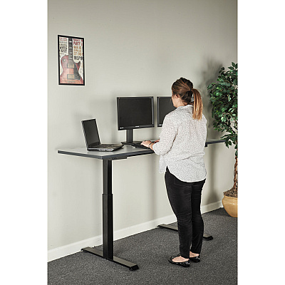 Alera AdaptivErgo Sit-Stand Two-Stage Electric Height-Adjustable Table Base, 48.06" x 24.35" x 27.5" to 47.2", Black (ALEHT2SSB)