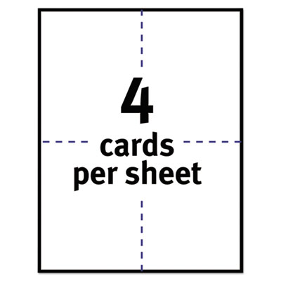 Avery Printable Postcards, Inkjet, 65 lb, 4.25 x 5.5, Textured Matte White, 120 Cards, 4 Cards/Sheet, 30 Sheets/Box (AVE3380)