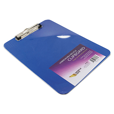 Mobile OPS Unbreakable Recycled Clipboard, 0.25" Clip Capacity, Holds 8.5 x 11 Sheets, Blue (BAU61623)