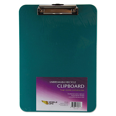 Mobile OPS Unbreakable Recycled Clipboard, 0.25" Clip Capacity, Holds 8.5 x 11 Sheets, Green (BAU61626)