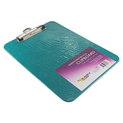 Mobile OPS Unbreakable Recycled Clipboard, 0.25" Clip Capacity, Holds 8.5 x 11 Sheets, Green (BAU61626)