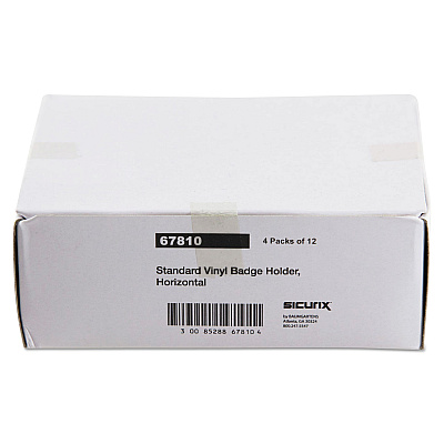 SICURIX Badge Holder, Horizontal, 2.13 x 3.38, Clear, 12/Pack (BAU67810)