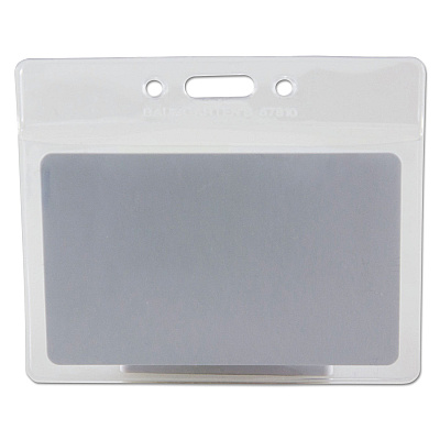 SICURIX Badge Holder, Horizontal, 2.13 x 3.38, Clear, 12/Pack (BAU67810)