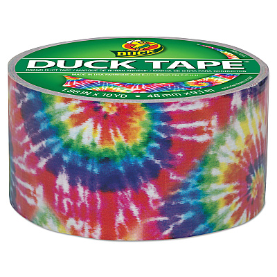 Duck Colored Duct Tape, 3" Core, 1.88" x 10 yds, Multicolor Love Tie Dye (DUC283268)