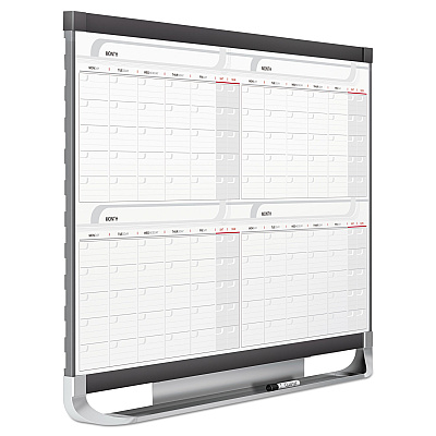 Quartet Prestige 2 Magnetic Total Erase Four-Month Calendar, 36 x 24, White Surface, Graphite Fiberboard/Plastic Frame (QRT4MCP23P2)