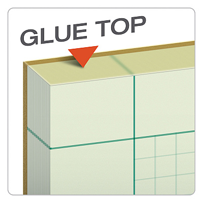 TOPS Engineering Computation Pads, Cross-Section Quad Rule (5 sq/in, 1 sq/in), Black/Green Cover, 100 Green-Tint 8.5 x 11 Sheets (TOP35510)