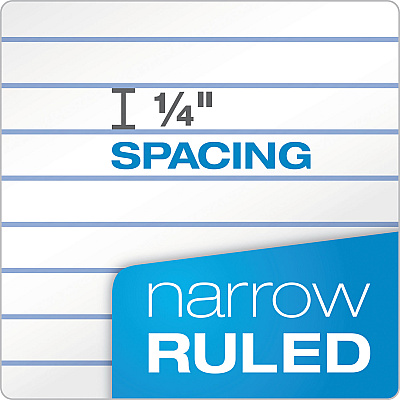 Ampad Double Sheet Pads, Narrow Rule, 100 White 8.5 x 11.75 Sheets (TOP20346)