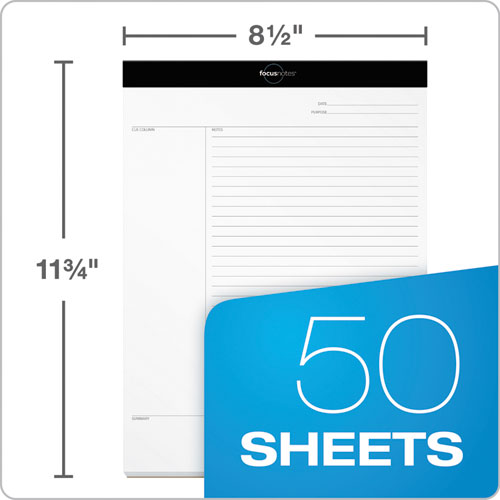 TOPS FocusNotes Legal Pad, Meeting-Minutes/Notes Format, 50 White 8.5 x 11.75 Sheets (77103)