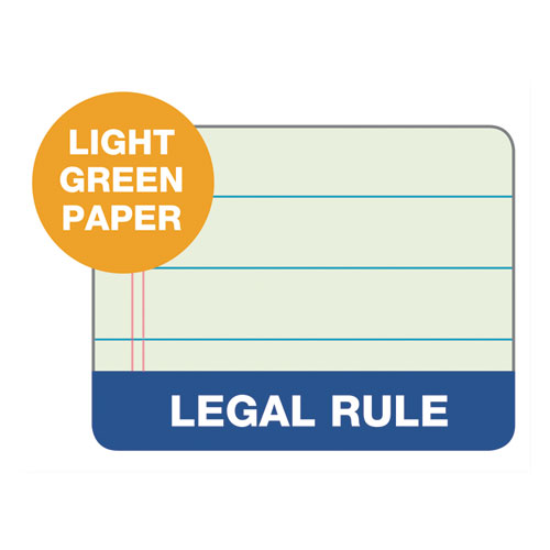TOPS "The Legal Pad" Ruled Perforated Pads, Wide/Legal Rule, 50 Green-Tint 8.5 x 11.75 Sheets, Dozen (7534)