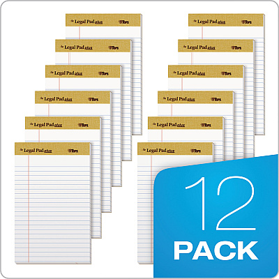 TOPS "The Legal Pad" Plus Ruled Perforated Pads with 40 pt. Back, Narrow Rule, 50 White 5 x 8 Sheets, Dozen (TOP71500)