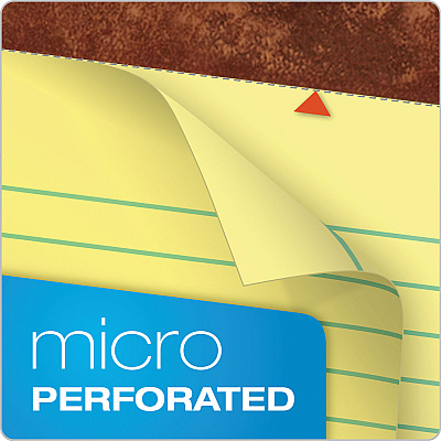TOPS "The Legal Pad" Plus Ruled Perforated Pads with 40 pt. Back, Wide/Legal Rule, 50 Canary-Yellow 8.5 x 14 Sheets, Dozen (TOP7572)