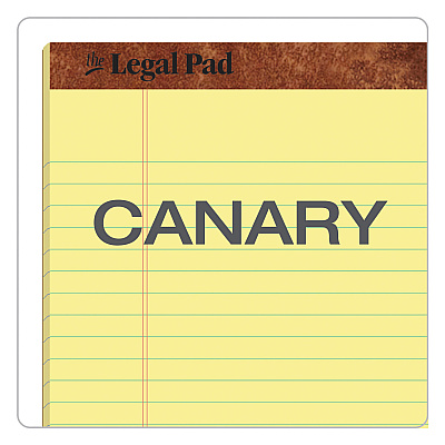 TOPS "The Legal Pad" Plus Ruled Perforated Pads with 40 pt. Back, Wide/Legal Rule, 50 Canary-Yellow 8.5 x 14 Sheets, Dozen (TOP7572)