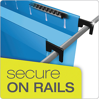 Pendaflex SureHook Hanging Folders, Legal Size, 1/5-Cut Tabs, Blue, 20/Box (PFX615315BLU)