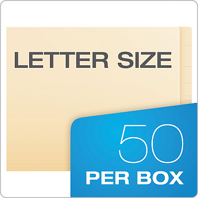 Pendaflex Manila Laminated End Tab Fastener Folders, 11-pt Manila, 0.75" Expansion, 2 Fasteners, Letter Size, Manila Exterior, 50/Box (PFX13160)