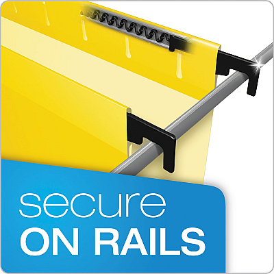 Pendaflex SureHook Hanging Folders, Legal Size, 1/5-Cut Tabs, Yellow, 20/Box (PFX615315YEL)