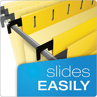 Pendaflex SureHook Hanging Folders, Legal Size, 1/5-Cut Tabs, Yellow, 20/Box (PFX615315YEL)
