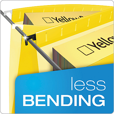Pendaflex SureHook Hanging Folders, Legal Size, 1/5-Cut Tabs, Yellow, 20/Box (PFX615315YEL)