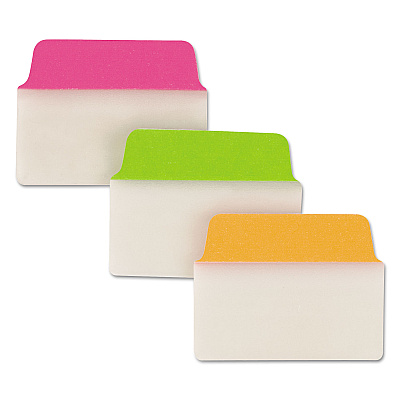Avery Ultra Tabs Repositionable Tabs, Standard: 2" x 1.5", 1/5-Cut, Assorted Neon Colors, 24/Pack (AVE74753)