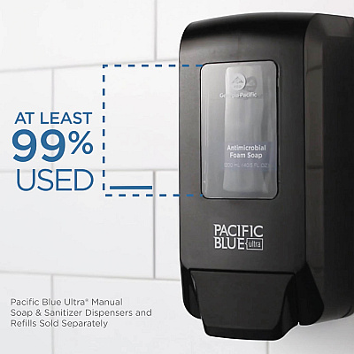Georgia Pacific Professional Pacific Blue Ultra Foam Soap Manual Dispenser Refill, Antimicrobial, Unscented, 1,200 mL, 4/Carton (GPC43818)