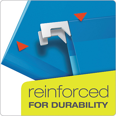 Pendaflex Ready-Tab Colored Reinforced Hanging Folders, Legal Size, 1/6-Cut Tabs, Assorted Colors, 25/Box (PFX42593)