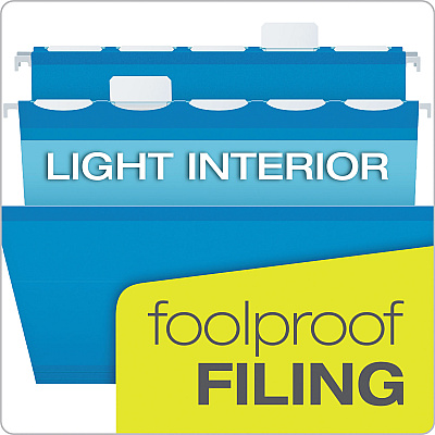 Pendaflex Ready-Tab Colored Reinforced Hanging Folders, Legal Size, 1/6-Cut Tabs, Assorted Colors, 25/Box (PFX42593)
