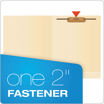 Pendaflex Manila Laminated End Tab Fastener Folders, 11-pt Manila, 0.75" Expansion, 1 Fastener, Letter Size, Manila Exterior, 50/Box (PFX13140)