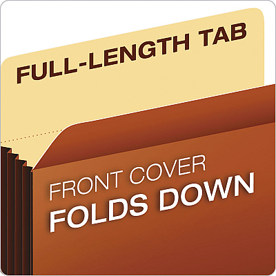 Pendaflex File Pocket with Tyvek, 5.25" Expansion, Letter Size, Redrope, 10/Box (PFX63274)