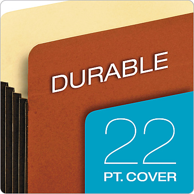 Pendaflex File Pocket with Tyvek, 3.5" Expansion, Legal Size, Redrope, 10/Box (PFX64264)