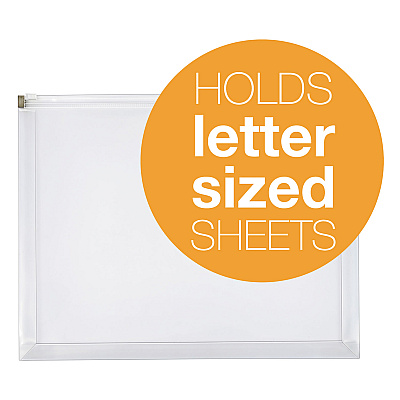 Pendaflex Poly Zip Envelope, Zipper Closure, 10 x 13, Clear, 5/Pack (PFX84190)