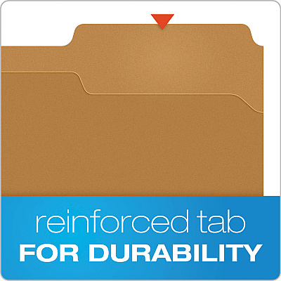 Pendaflex Kraft Fastener Folders, 1/3-Cut Tabs, 1 Fastener, Letter Size, Kraft Exterior, 50/Box (PFXFK211)