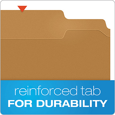 Pendaflex Kraft Fastener Folders, 2/5-Cut Tabs, 2 Fasteners, Letter Size, Kraft Exterior, 50/Box (PFXFK213)