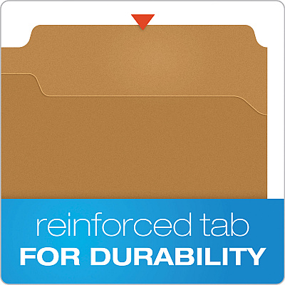 Pendaflex Kraft Fastener Folders, 1/3-Cut Tabs, 2 Fasteners, Legal Size, Kraft Exterior, 50/Box (PFXFK312)