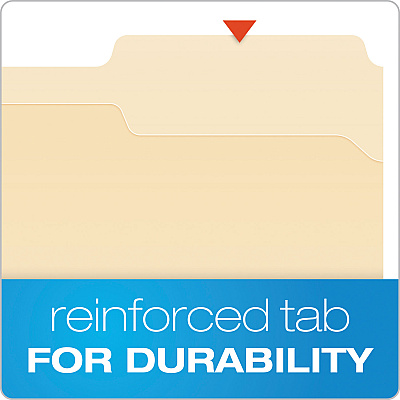 Pendaflex Manila Fastener Folders, 1/3-Cut Tabs, 1 Fastener, Letter Size, Manila Exterior, 50/Box (PFXFM210)