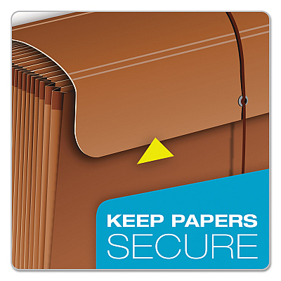 Pendaflex Heavy-Duty Expanding File with Reinforced Flap, 12 Sections, Elastic Cord Closure, 1/3-Cut Tabs, Letter Size, Redrope (R117MLHD)