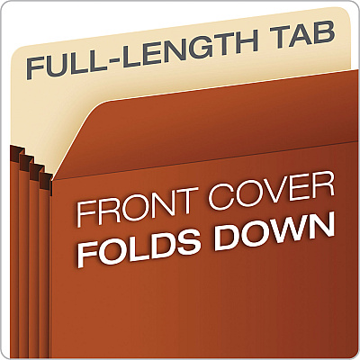 Pendaflex Pocket File, 5.25" Expansion, Legal Size, Red Fiber (PFXS36G)