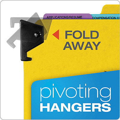 Pendaflex Hanging-Style Personnel Folders, 5 Dividers with 1/5-Cut Tabs, Letter Size, 1/3-Cut Exterior Tabs, Yellow (PFXSER2YEL)